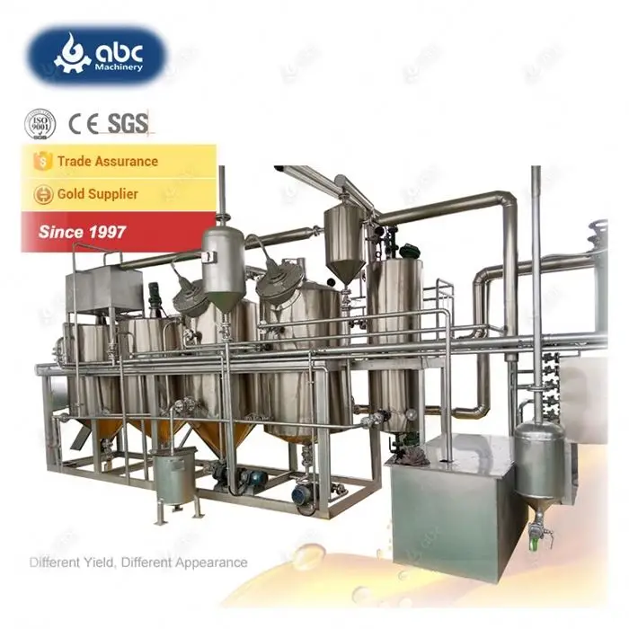 Small Mini Crude Palm Mustard Groundnut Sunflower Oil Refinery Machine For Refining/Processing,Coconut,Sesame,Soybean Edible Oil