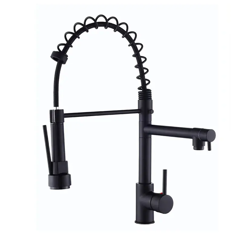 Latest 4 Way Taps For Kitchen Sinks Modern With Pull Down Sprayer Kitchen Faucet Sanitary Ware Flexible Kitchen Sink Taps