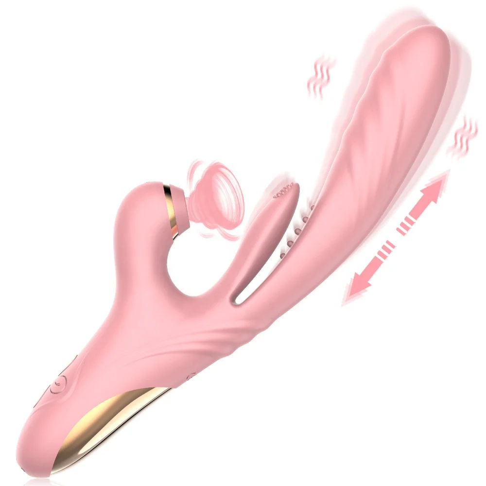 Sucking Vibrator 3 in 1 Finger Patting G Spot Rabbit Flap Dildo Vibrator Sex Toys for Adult Female Clitoral Stimulator Vibrator