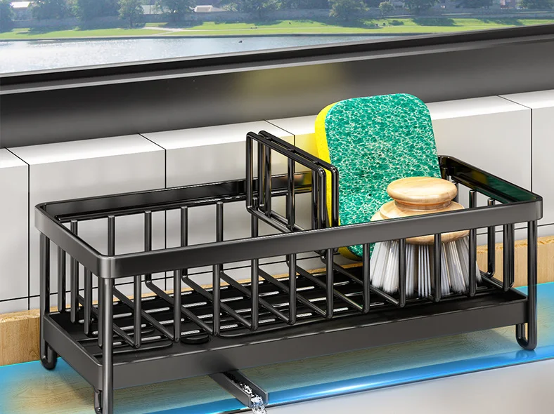 Kitchen Sink Caddy Organizer and Storage Stainless Kitchen Gadgets Sink Accessories Kitchen Sponge Holder