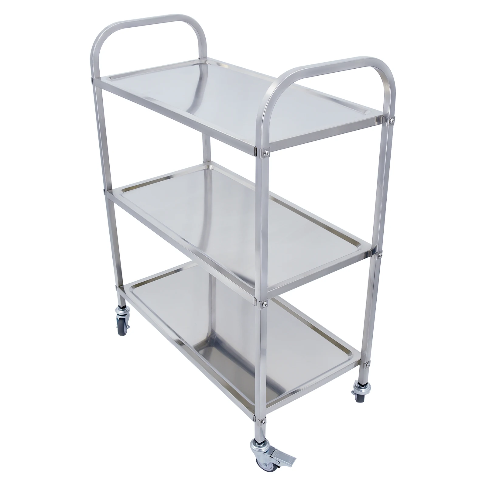 Food serving small type stainless steel dining trolley cart with wheels