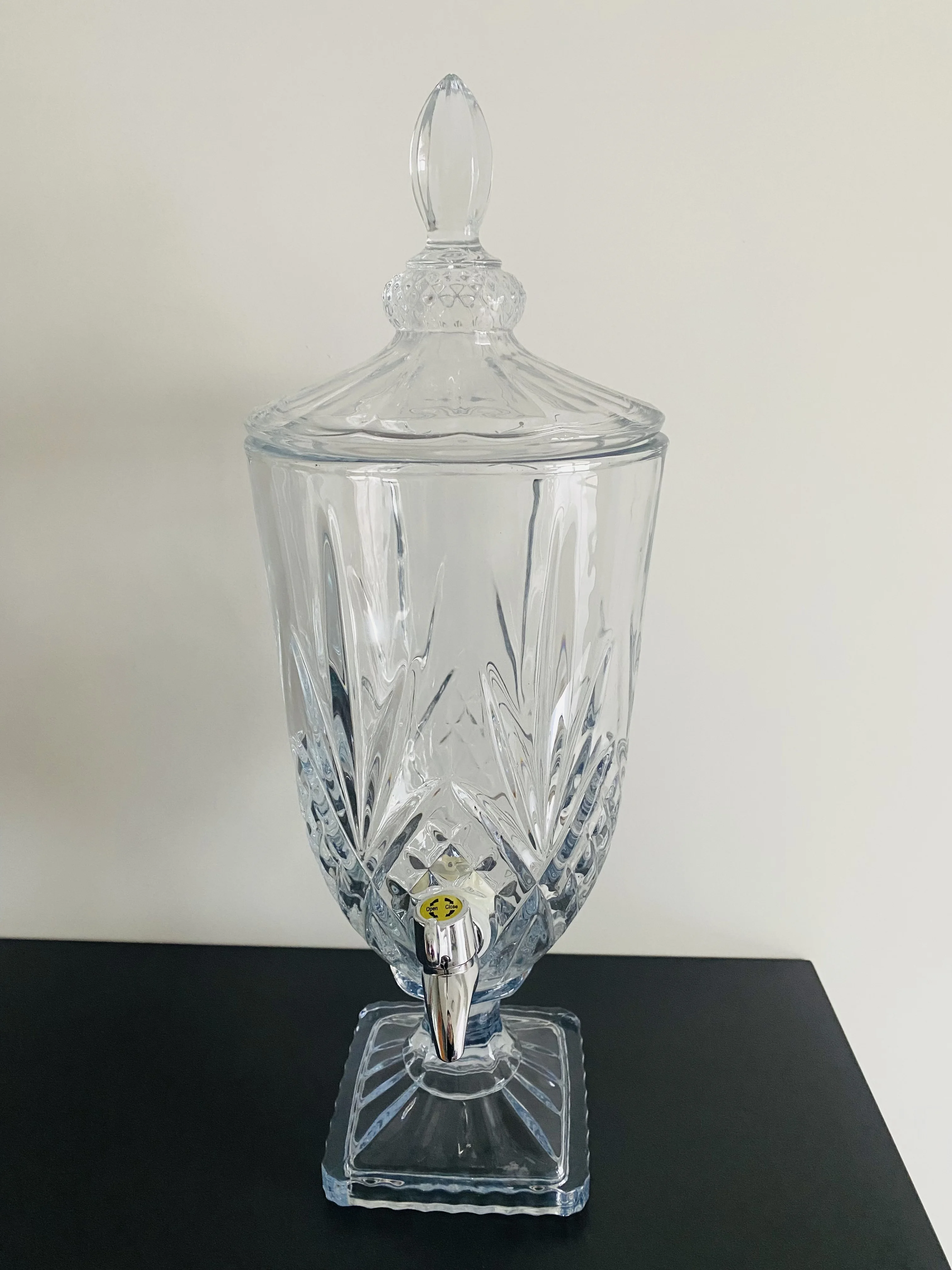 3L glass table top drink dispenser jar with tap for juice water beverages