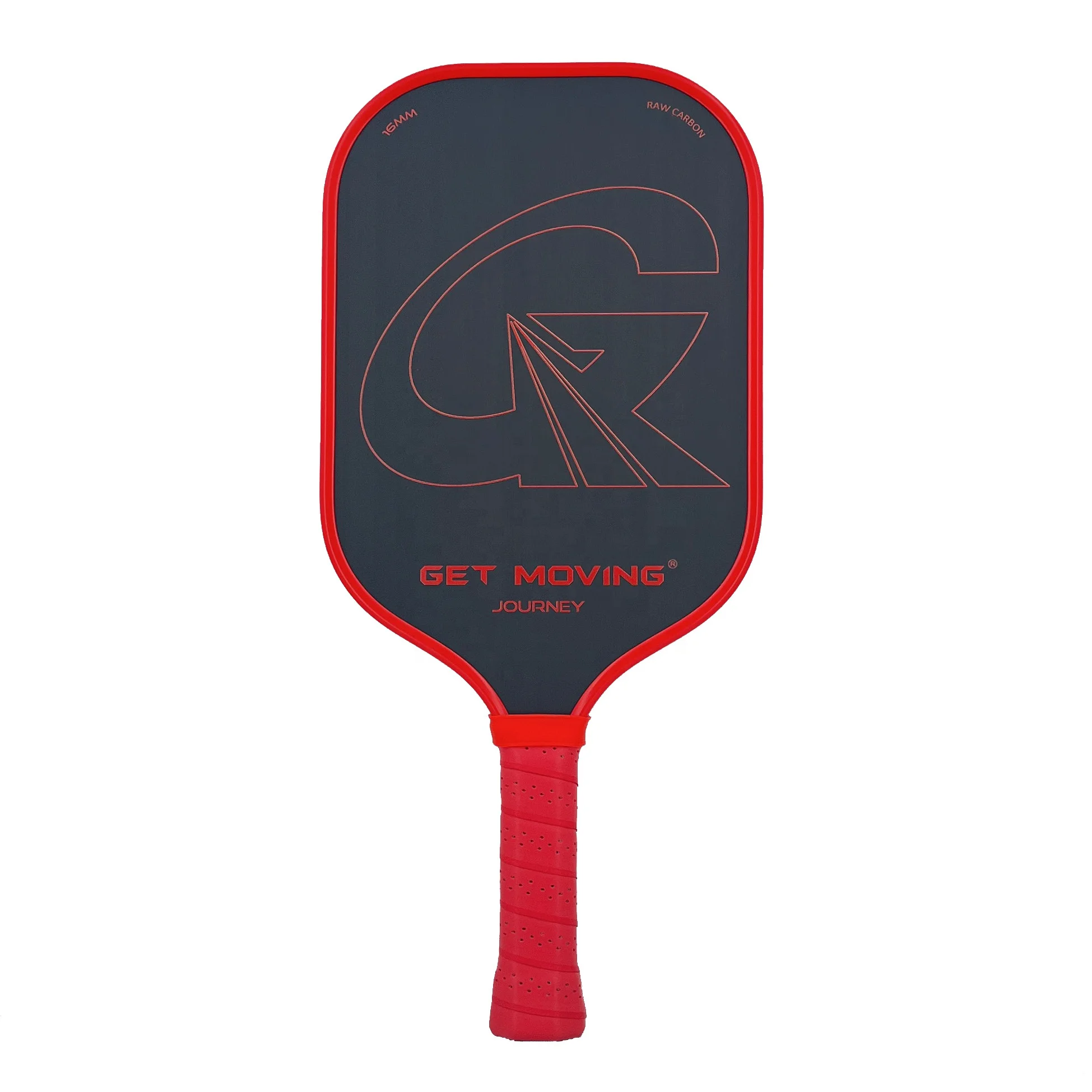 Lansda 16Mm T700 Carbon Fiber Pickleball Paddle Red Edge Guard Rough Surface and Paddles Cover Wholesale from China