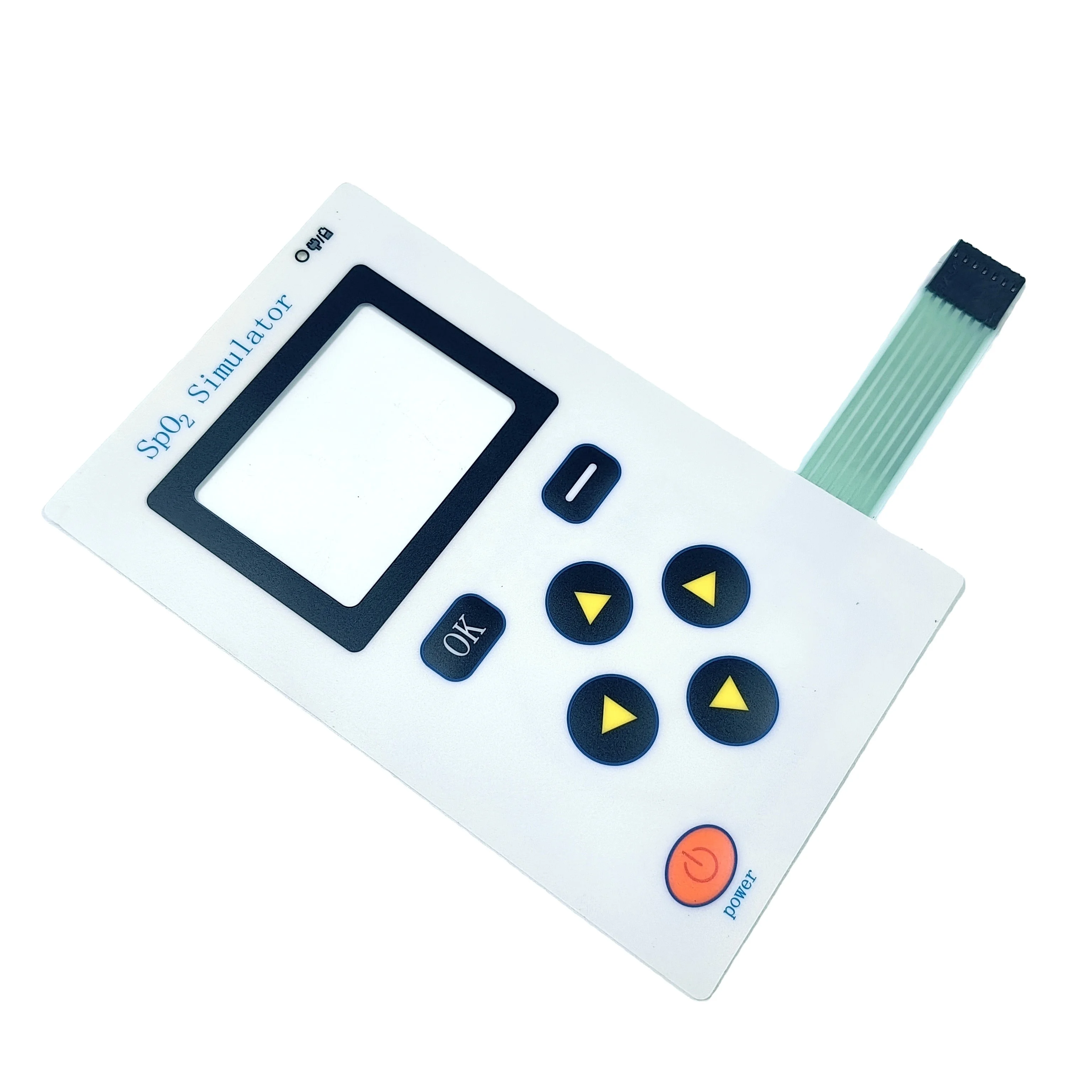 OEM Customize Membrane Switch Membrane Keyboard With 3M9448 Adhesive For SpO2 Pulse Rate Blood Oxygen Simulator Pulse Oximeter