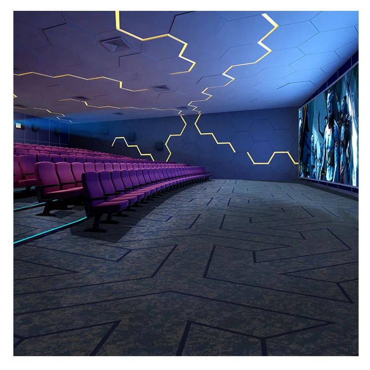 High quality custom printing modern design abstract fire-resistant movie theater printing carpet