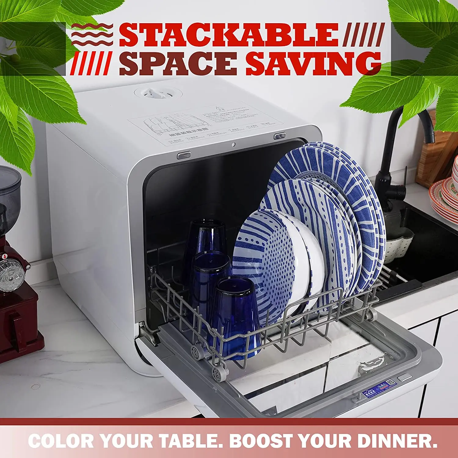 Customized light weight and unbreakable  Melamine   Camping Dishes Set with Dinner Plates and Salad Plates and Cups and Bowl