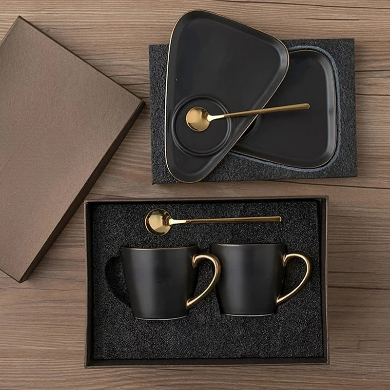 Light Luxury Mug Set Gift Box Ceramic Coffee Cups Gift Box