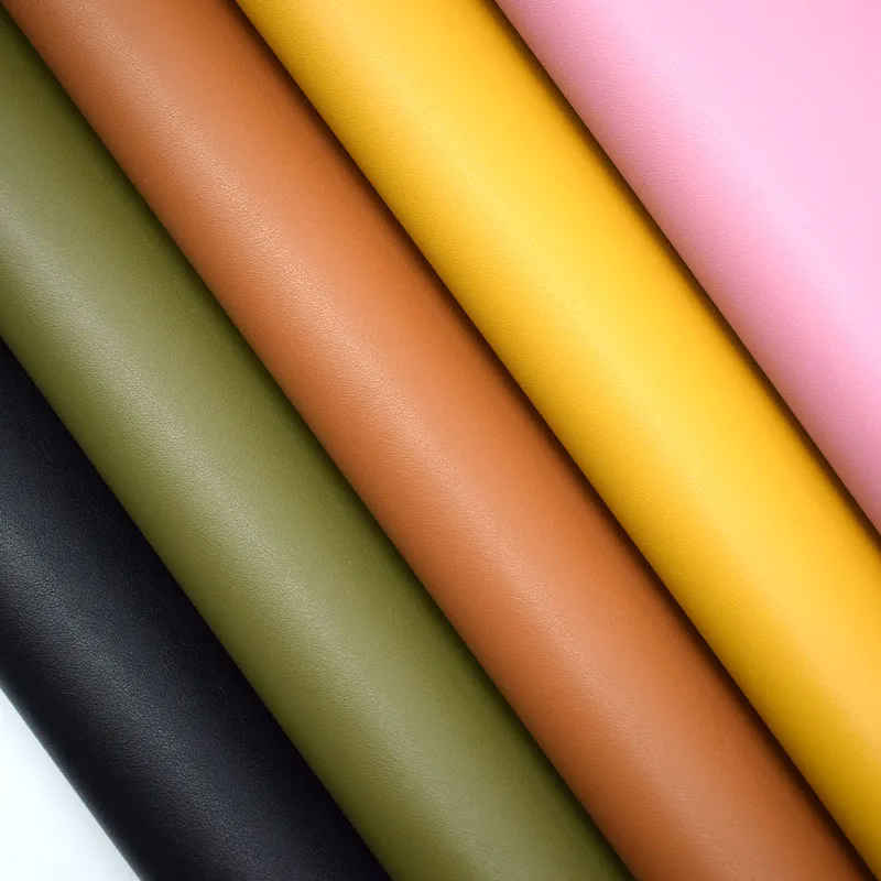 solid smooth texture pu synthetic leather fabric vinyll pvc free for handbags bags backpack