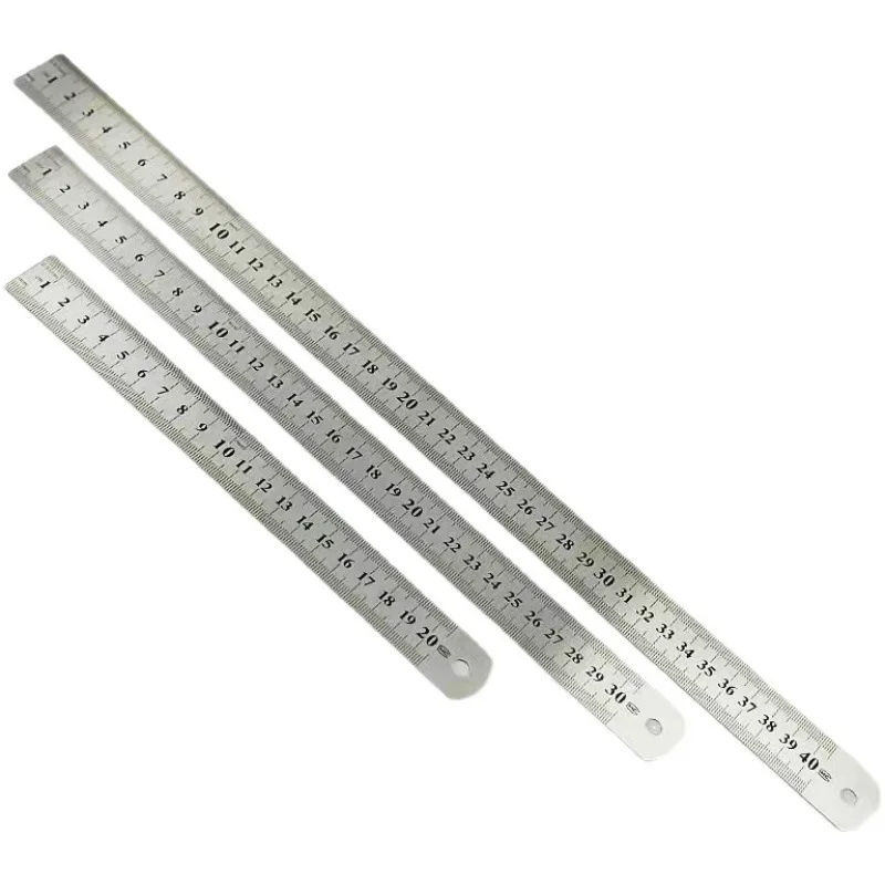 High Precision Metallic Ruler Scale Measuring Tools stainless steel Cutting Single Double-Side Straight Ruler