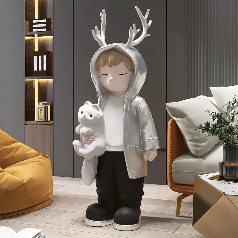 New Cartoon Rabbit Boy Welcome Decoration Living Room Large Landing Modern Home Decoration Wedding Gift To The Couple