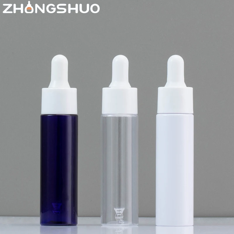 cosmetic plastic dropper bottles 30ml with black white dropper for plastic essential oil bottle