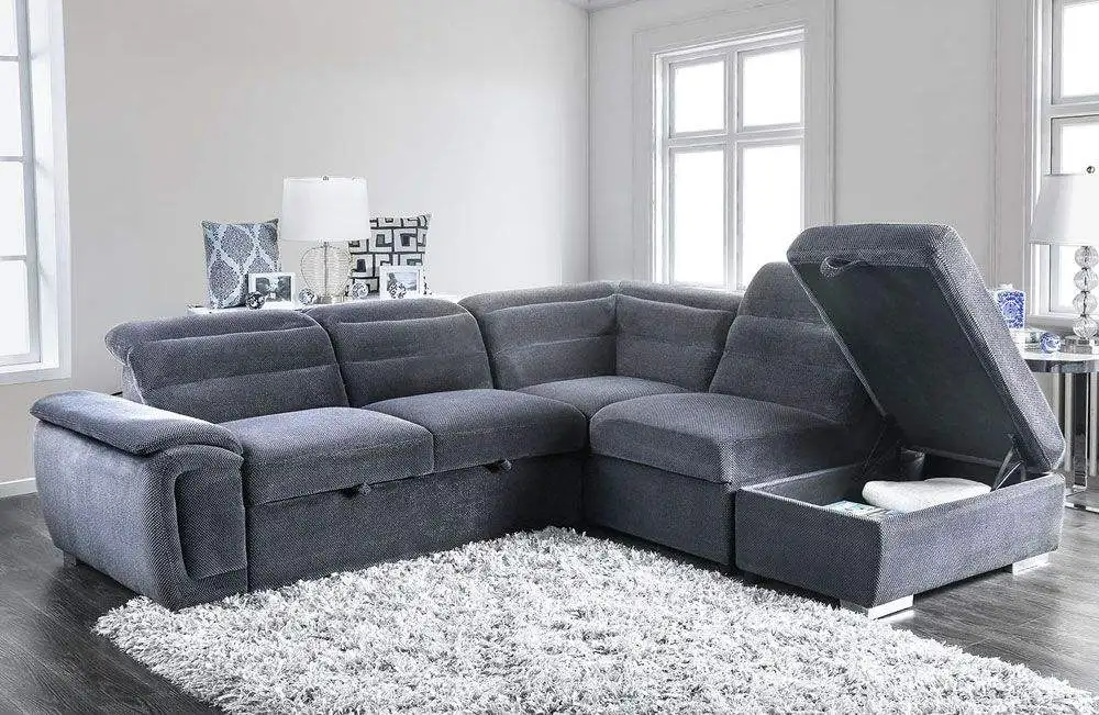 Light luxury corner couch ,China factory directly price L shaped sofas furniture Storage sofa set