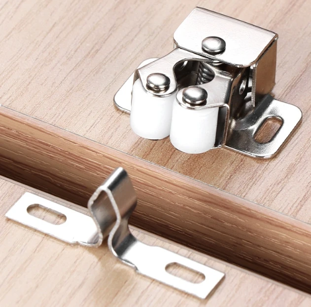 Cabinet Door Stopper Magnetic Roller Catch Closet Cabinet Double Spring Roller Catch