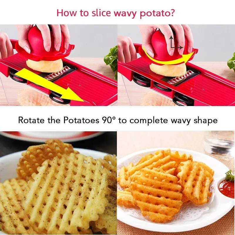 6-in-1Multifunctional Vegetable Cutter With Container Shredder Veggie Slicer Vegetable Chopper M0544