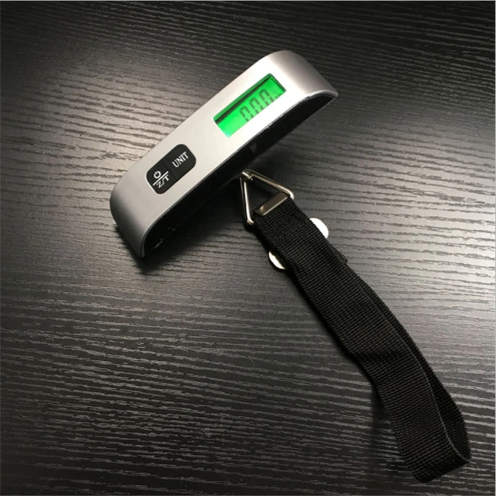 Digital Backlight Luggage Scale with Tare Function, 50Kg 10g 110LB Hanging Handheld Travel Pocket Scale, Travel Baggage Weighing