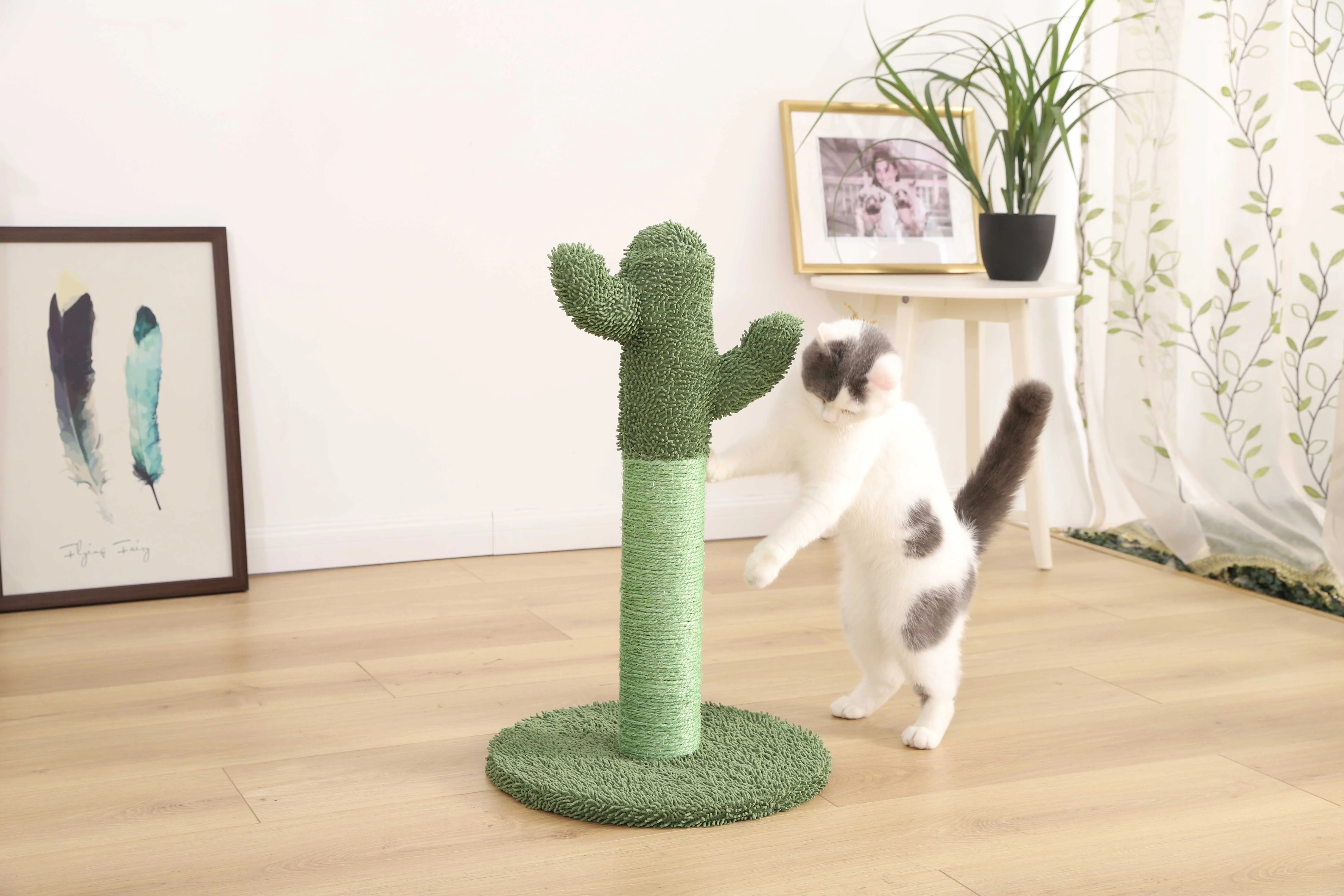 
Hot Selling Good Quality Toweling Green Cactus Shape Pet Scratching Tree,Cactus Shape Cat Tree 