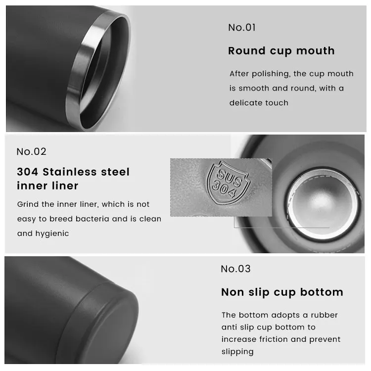 Custom Logo  Stainless Steel Coffee Mug Thermos Double Wall Coffee Cup Travel Insulated Bottle