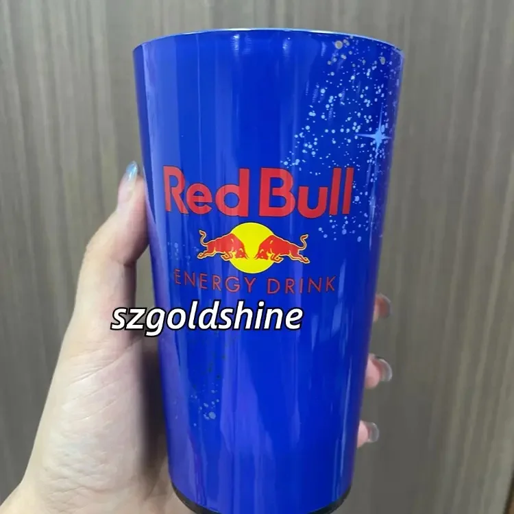 Custom Logo 14oz LED Light Cup Thermal Transfer Printing Glowing Red Bull Cup Flashing Features Halloween Diwali Beer Drink