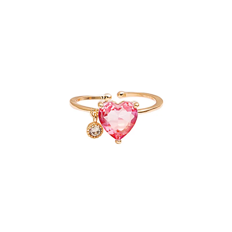 
Factory Direct Sell Fashion Crystal Girl Heart-Shaped Ring for Young Lady 
