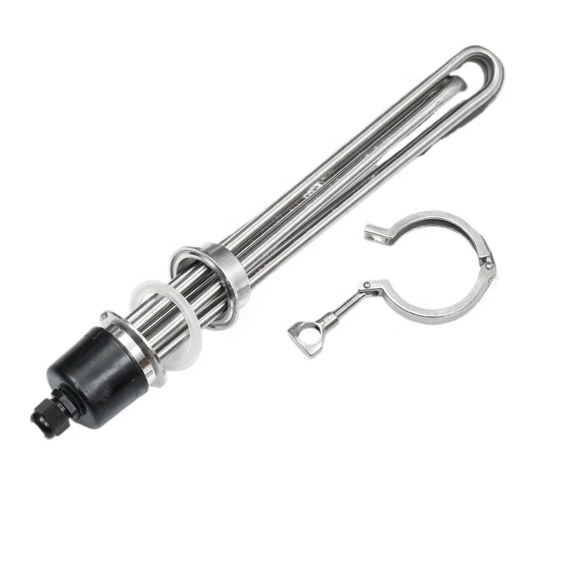 6kw/9kw/12kw Clamp ultrasonic electric heating pipe Flange electric heating tube dry burning 304/316 Heating pipe