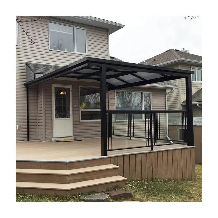 Heavy duty translucent roof system aluminum frame covered garden rv carport hardtop polycarbonate board canopy