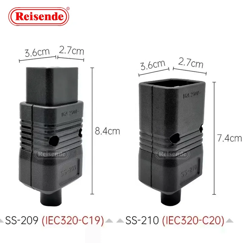 IEC320 C19 power plug PDU UPS Extension server 16A Male to Female Power Adapter connector Rated