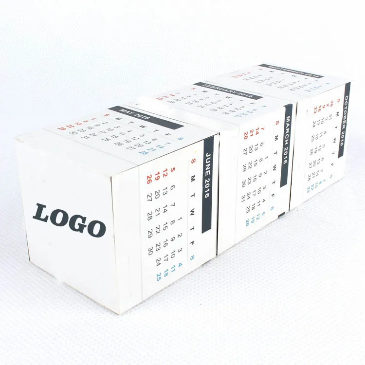 plastic desk magnetic calendar magic cube with 3d puzzle photo fidget diy square solution folding puzzle toy for promotion