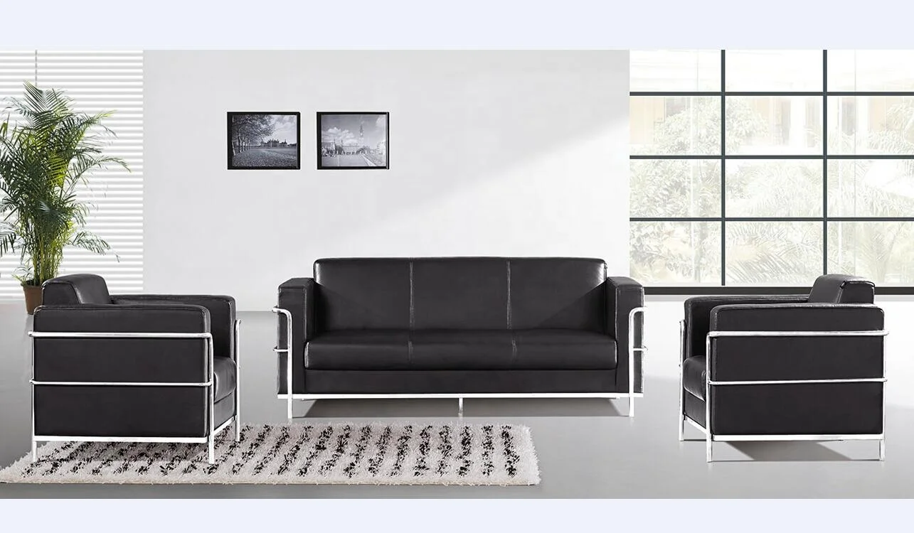 (SZ-SF8035) Luxury Black Leather office Sofa Set Designs  Executive Office Sofa design