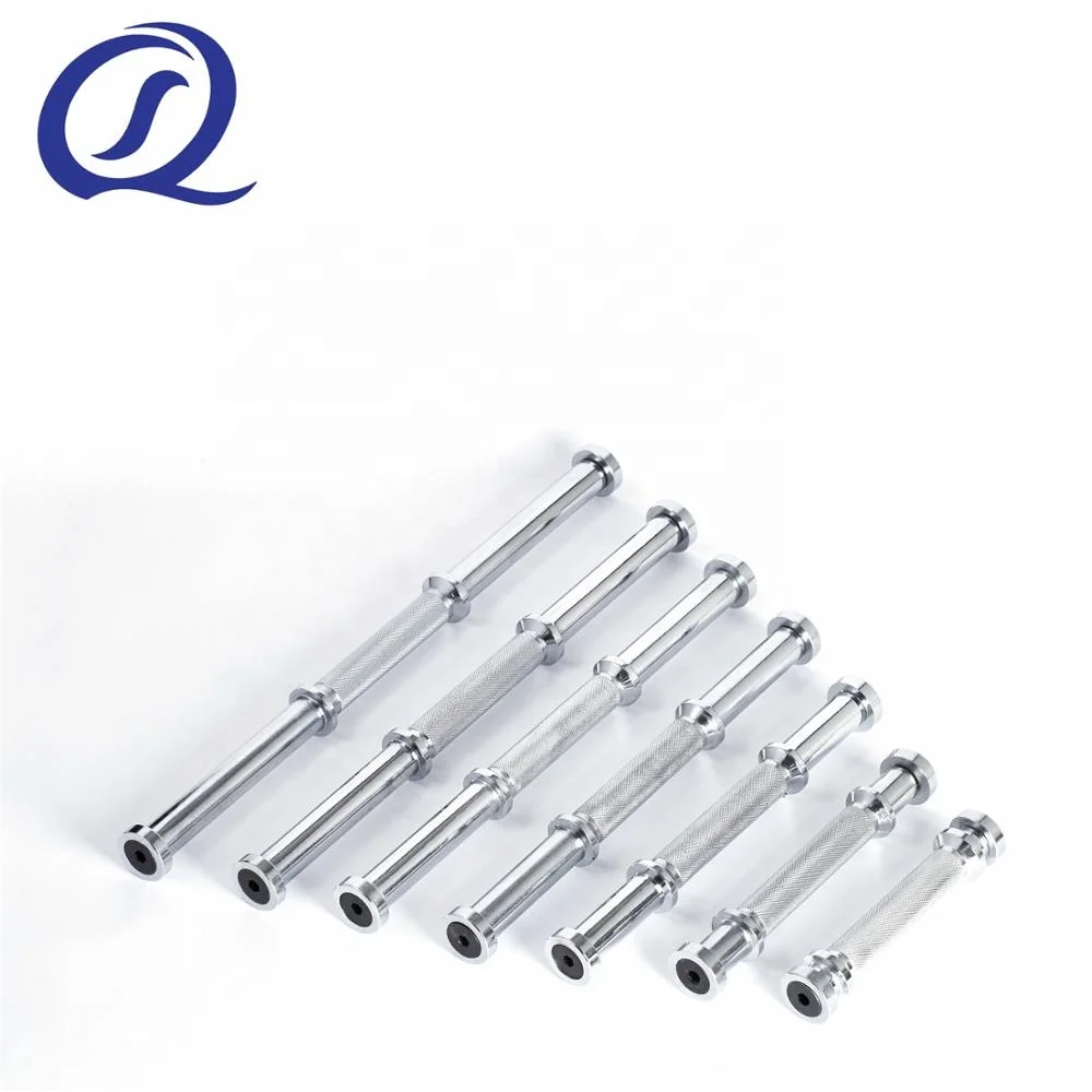 Профессиональные хромированные накатанные прямые твердые ручки для гантелей