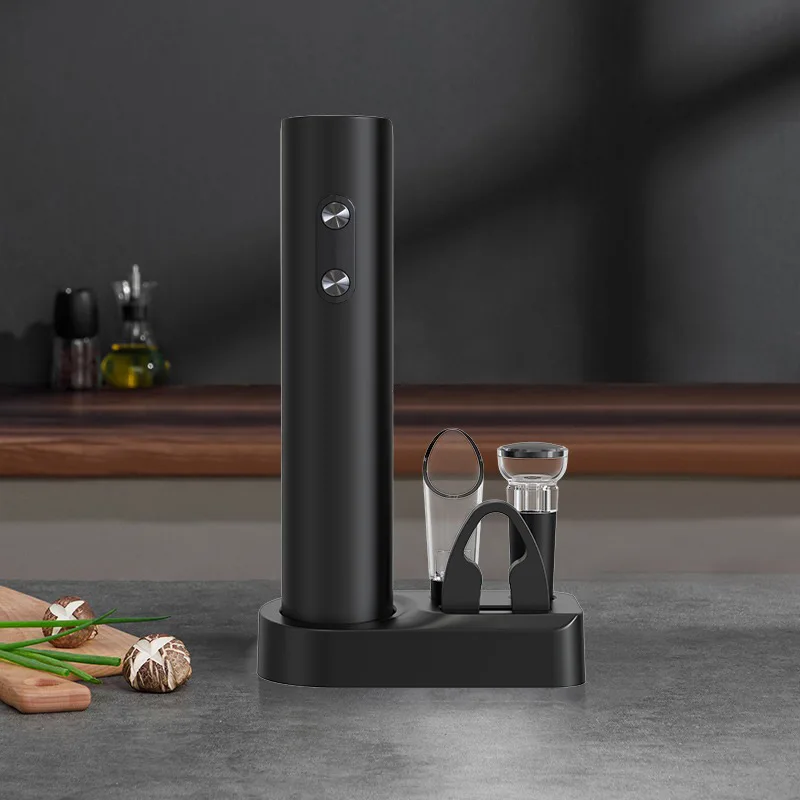 Electric Wine Gift Set Electric Bottle Opener Wine Aerator Electric Vacuum Preserver Stoppers Foil Cutter and Base