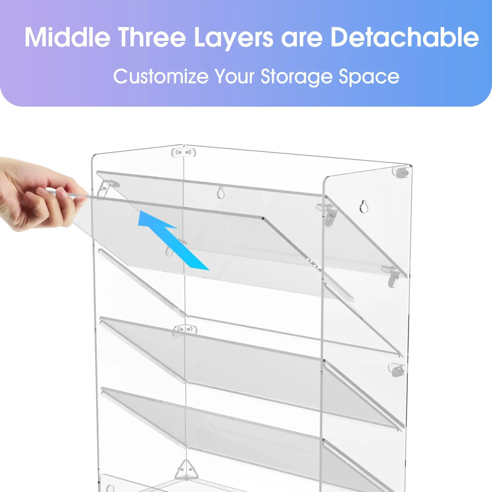 Wall Mount File Holder Organizer 5 Tier Vertical Wall Hanging Mail Document Organizer  Magazine Literature Rack with Flat Tray