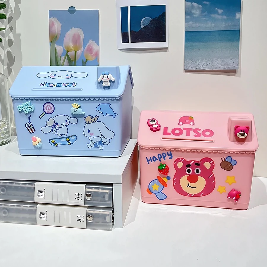 House Shaped Cute Dog And Bear House Saving Money Box Piggy Bank Box Coin Collection Box Kids Plastic Money Bank For Kids