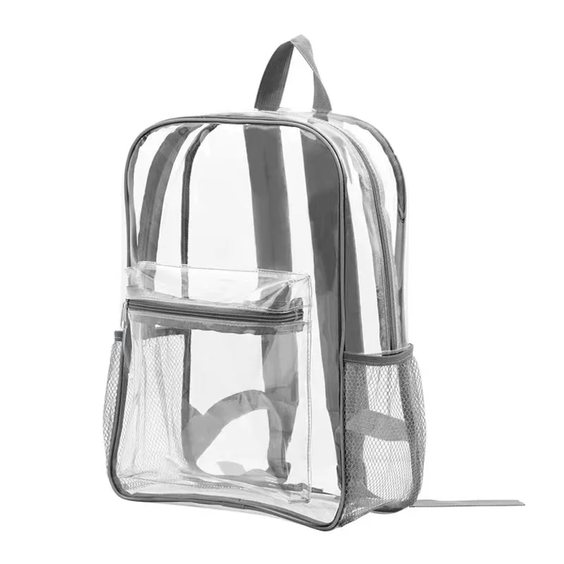 Wholesale Custom Outdoor Waterproof Backpack Pvc Transparent Makeup Beach School Bag Clear Backpack