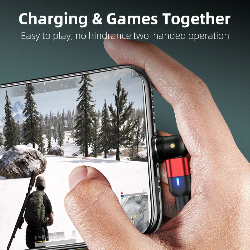  540 degree rotating 2A fast magnetico charger 3 in 1 magnetic charging data cable For