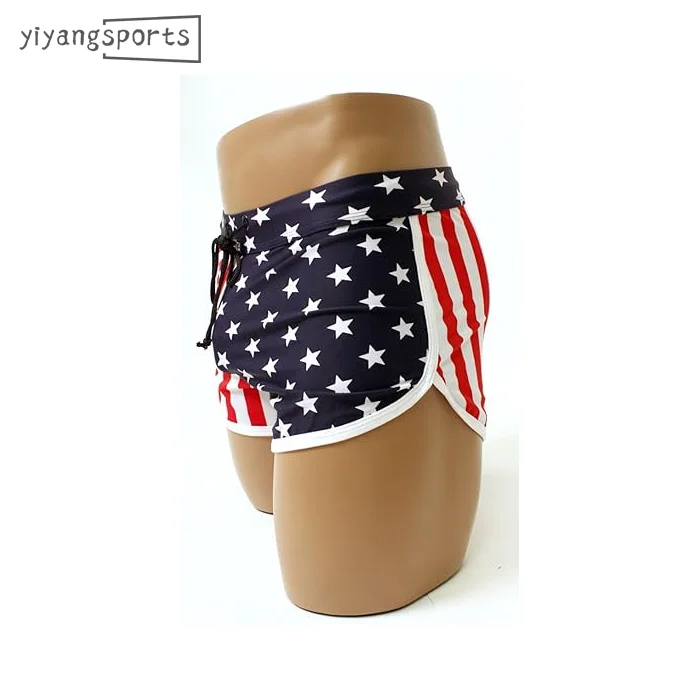 Polyester shorts OEM bodybuilding workout clothing mens shorts Custom leopard print shorts for men