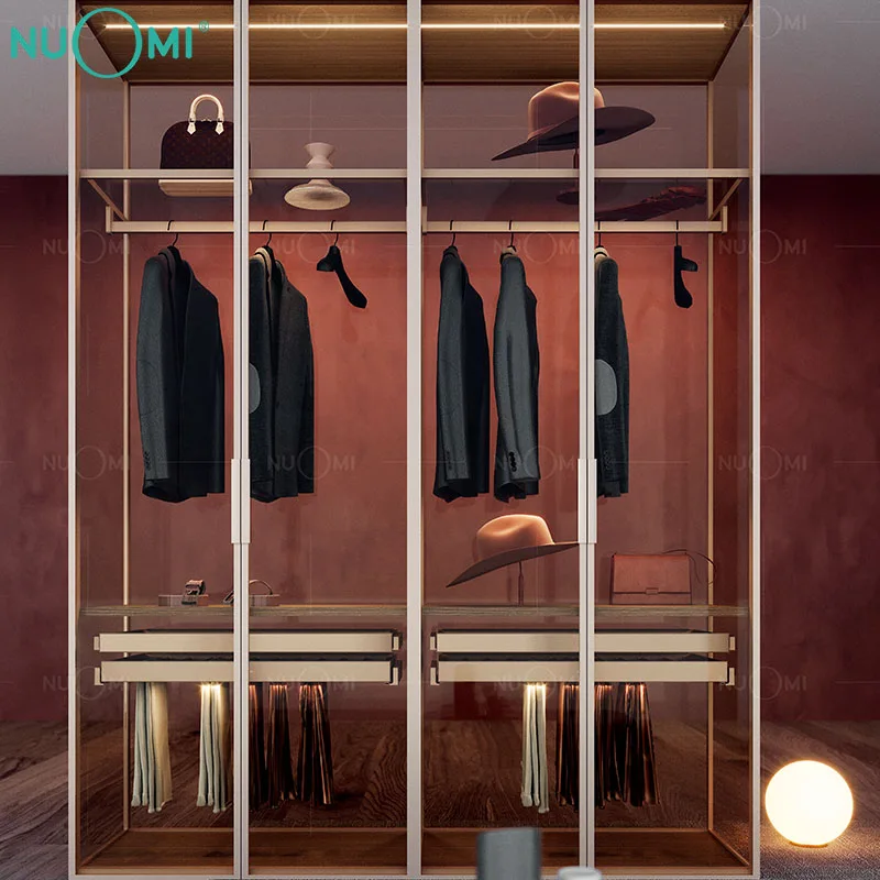 Nuomi New Design Luxury Walk in Closet Wardrobe Accessories Design Modular Furniture  Bedroom Modern Wardrobe