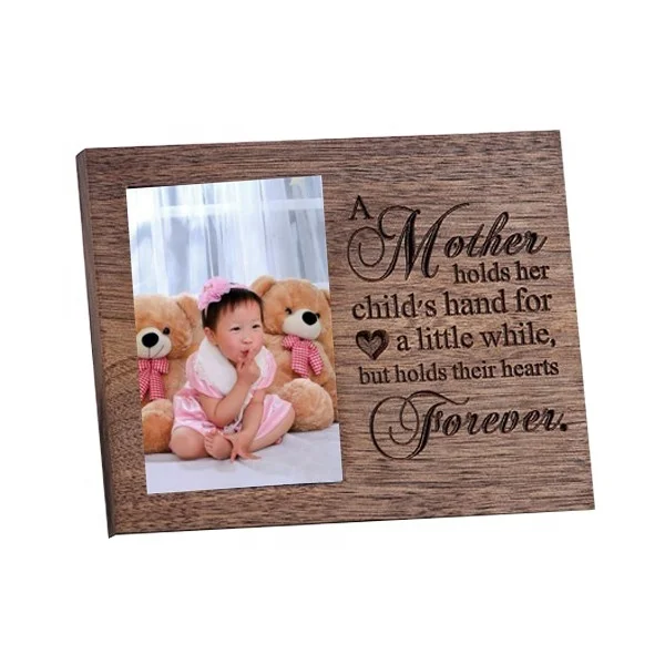 Vertical Engraved Solid Wood Picture Frame  engraved photo frame
