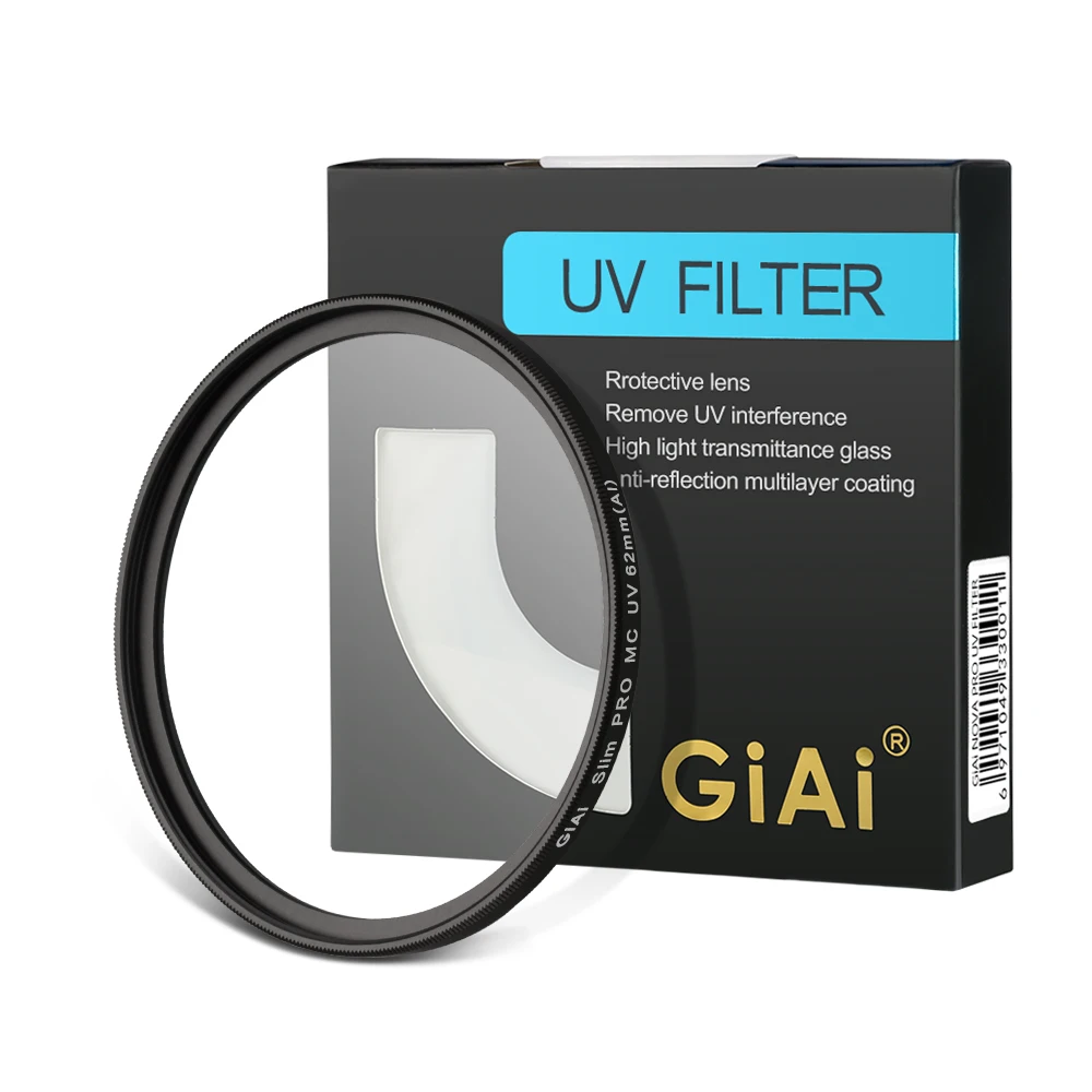 GiAi 62 мм градиентные фильтры нормальной УФ-фильтр с многослойным покрытием УФ-фильтр камеры для цифрового однообъективного зеркального фотоаппарата