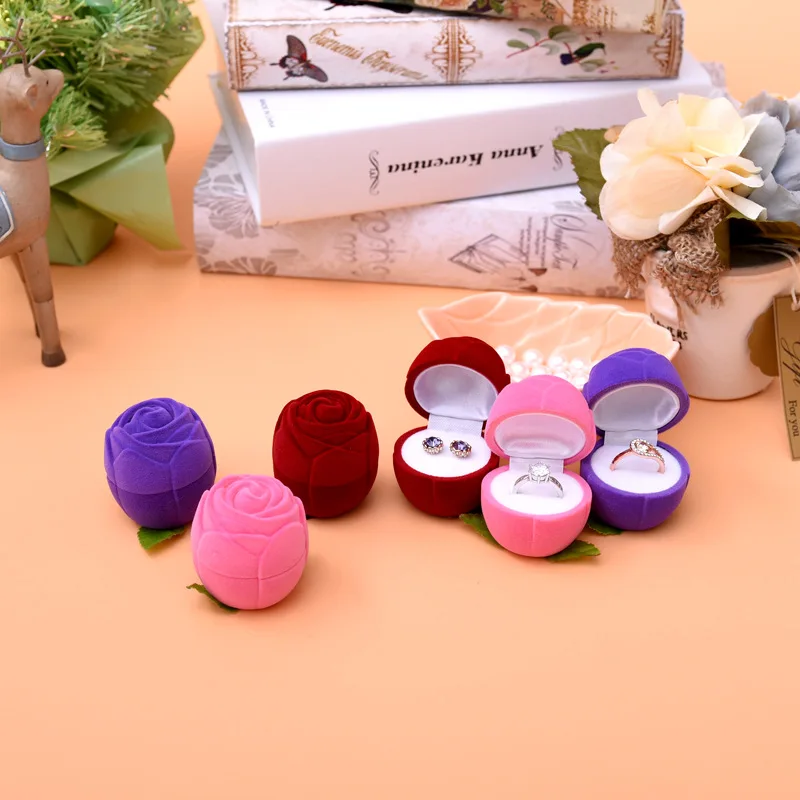 Stud Earrings with No Roses Rings Marriage White Plastic Box For Jewelry Custom Jewelry Gift Box Jewelry Packaging Box Gift