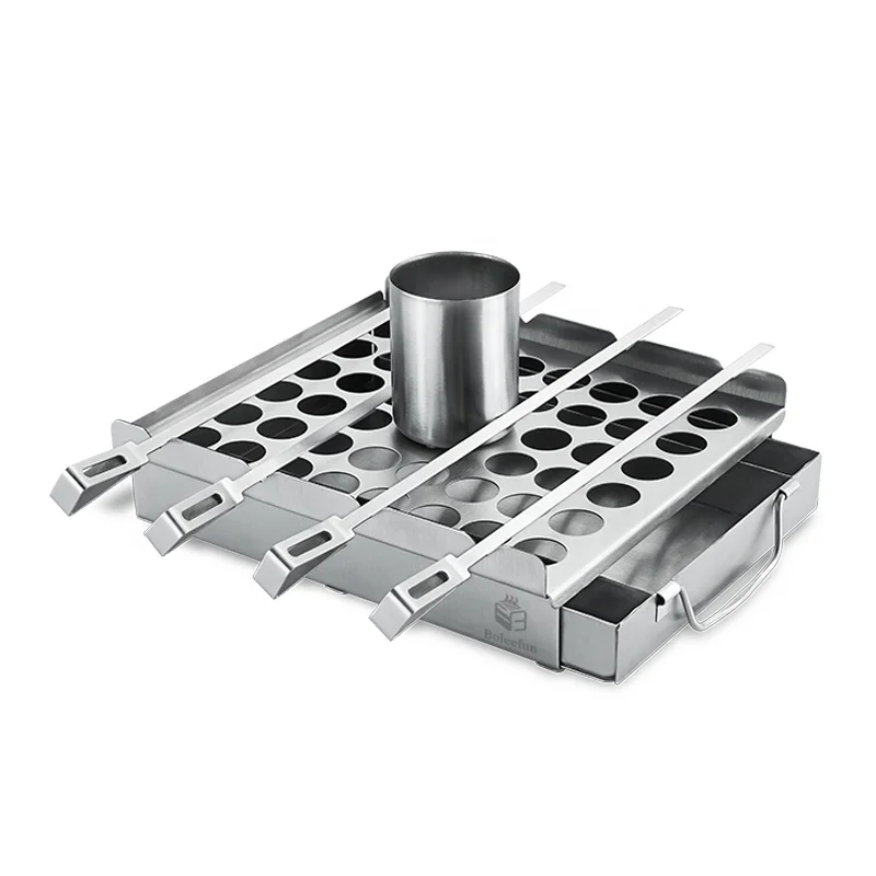 
5 in 1 Smoker box Multi function stainless steel BBQ Grill Set with Skewer Rack 