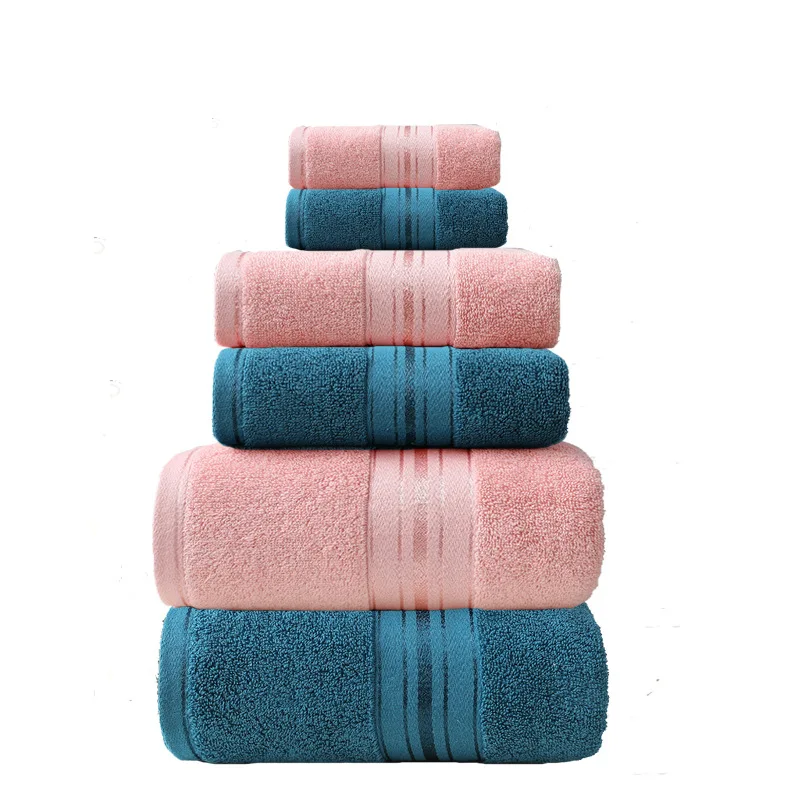 FF3765 6 Pack Premium Soft Absorbent Washcloths Bath Towel Set Home Hotel Spa Bathroom White 100% Ring Spun Cotton Towel Set