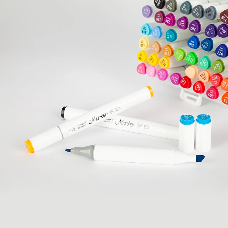 Hot sell art 80 dual tip permanent color marker pen for student