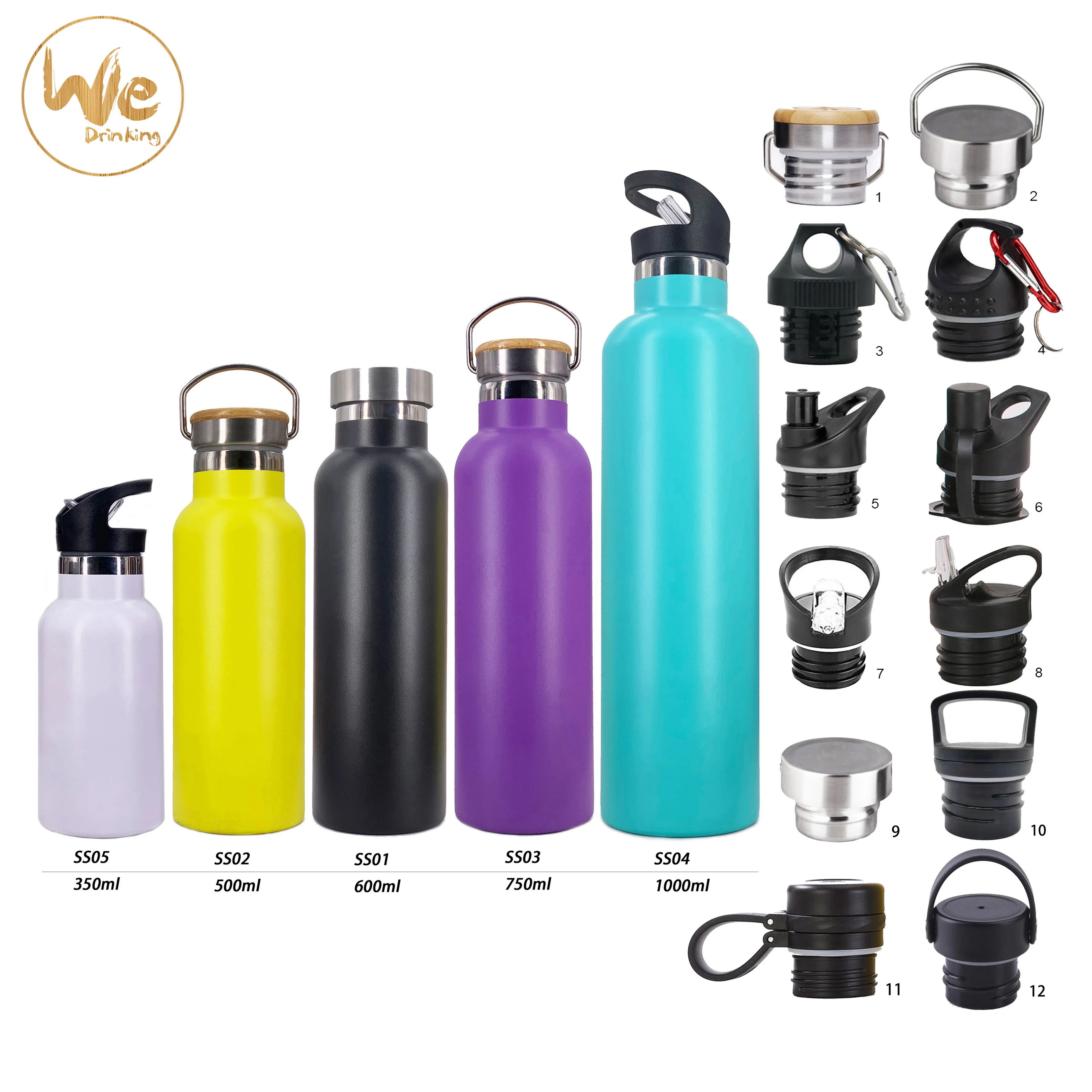 
BS05 Eco Friendly Real Bamboo Vacuum Insulated 550ml Bamboo Sport Bottle with Strainer 