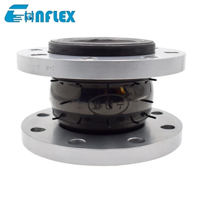 Customizable metal flange vulcanized rubber expansion joint flex connectors