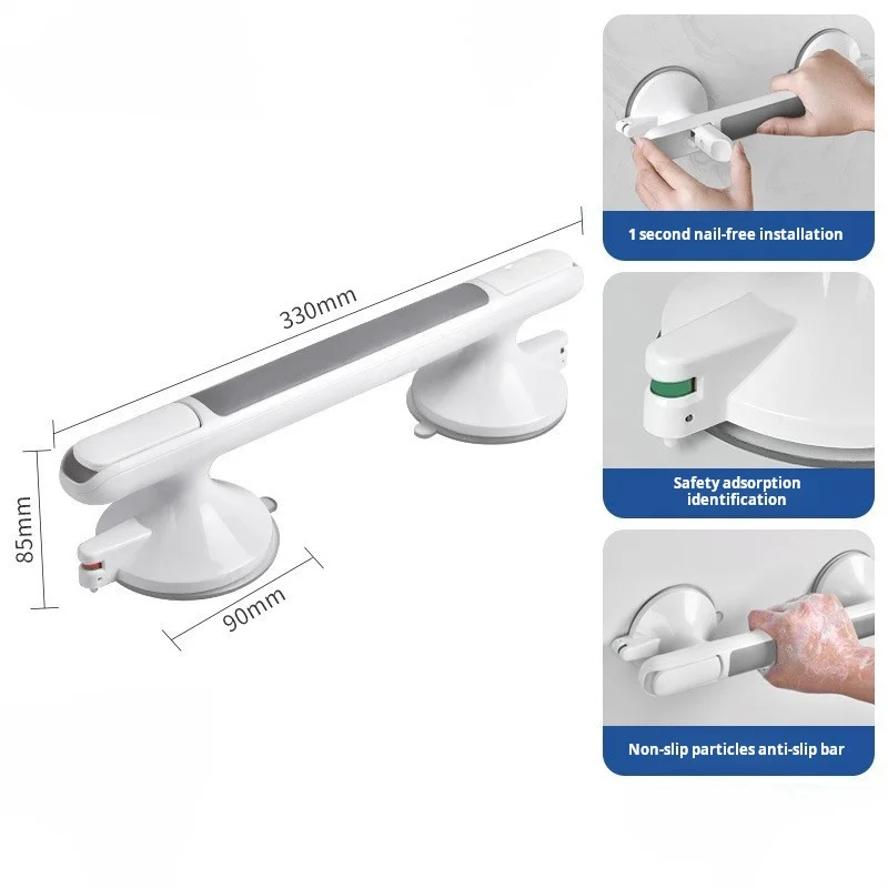 Shower Handrails for Seniors and Elderly Safety Bathroom Assist Handle Suction Grab Bars for Bathtubs and Showers