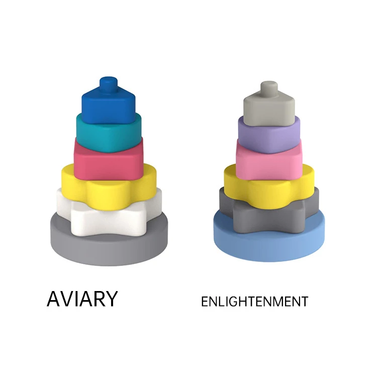 Children Baby Eco-friendly Building Brick Toys Set Classic  baby teether Parts Educational Gift DIY silicone Blocks