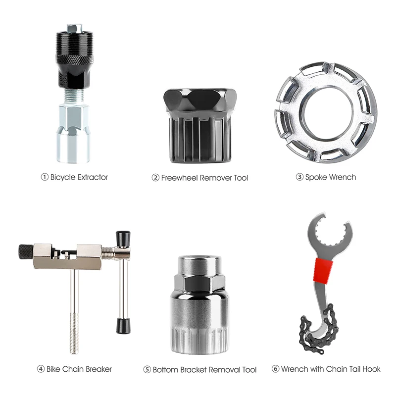 WEST BIKING Wholesale Hex Spoke Cycling Screwdriver Motor Bike Tools Multifunction Bicycle Rank Extractor Repair Tool Kit