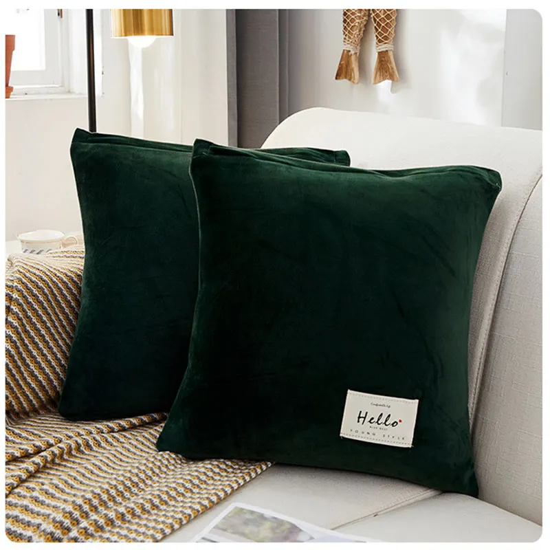 
 Однотонная бархатная наволочка карамельных цветов, наволочка для дивана, автомобиля, дома, декоративная наволочка, украшение для подушки  