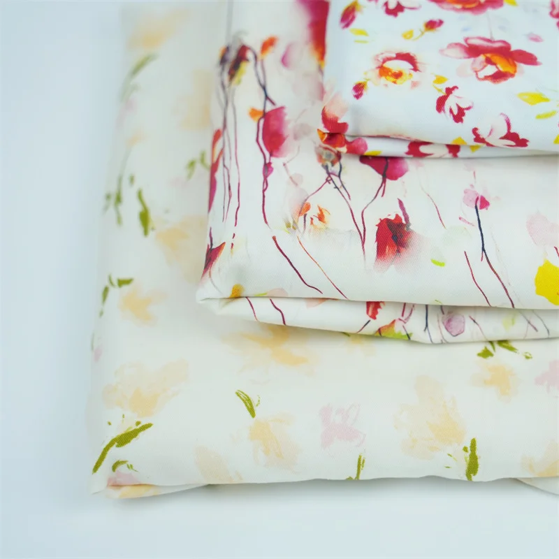 luxury 3d printing digital printed 100% tencel twill fabric manufacture for garment 180GSM