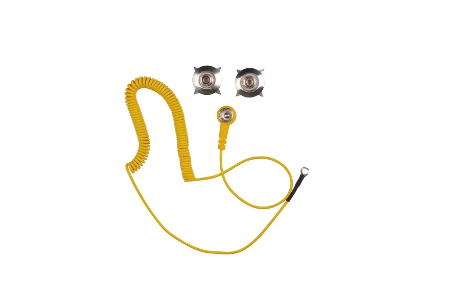 Anti-Static Reusable wired earth Cord Esd dual Original snap Grounding 2.5m 3m Wire for Table Bench Mounting personal protection